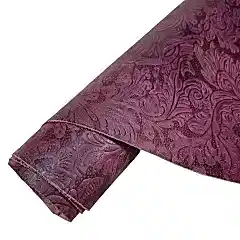 Vegetal Deri Mor Çiçek Baskı