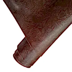 Vegetal Deri Bordo Çiçek Baskı